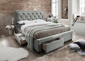 Manželská postel, šedohnědá, 160x200, OREA