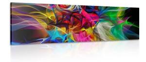 Obraz abstraktní barevný chaos - 150x50 cm