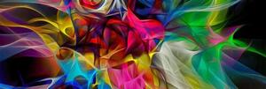 Obraz abstraktní barevný chaos - 120x40 cm