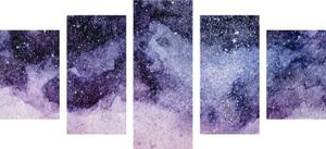 5-dílný obraz abstrakce noční oblohy - 100x50 cm
