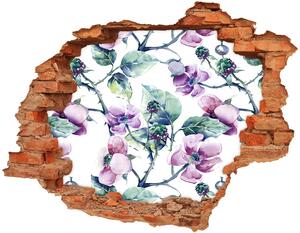 Nálepka 3D díra na zeď Květy ostružiny nd-c-68160216