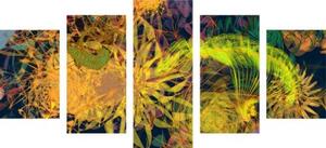 5-dílný obraz barevné abstraktní umění - 100x50 cm
