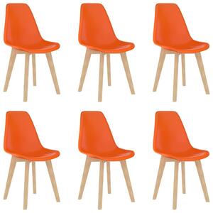 Jídelní židle 6 ks oranžové plast