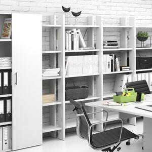 Kancelářský regál vysoký krátký SOLID, 1250 x 400 x 1825 mm, bílá