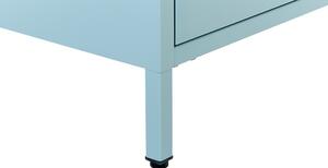 Ocelový noční stolek se 2 zásuvkami světle modrý MALAVI
