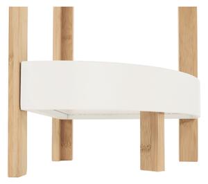 TEMPO Rohový regál, bílá/přírodní bambus, FONG