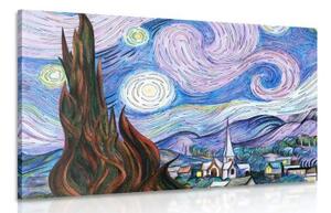 Obraz reprodukce Hvězdná noc - Vincent van Gogh - 120x80 cm