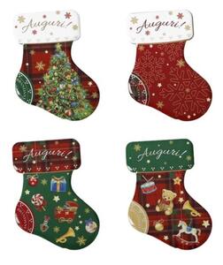 Magnety 4ks CHRISTMAS BRANDANI (barva - červená/zelená se vzorem)