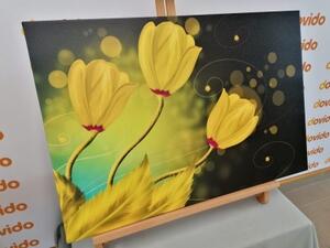 Obraz květiny ze zlata - 90x60 cm