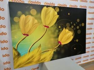 Obraz květiny ze zlata - 90x60 cm
