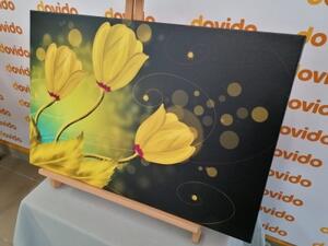 Obraz květiny ze zlata - 120x80 cm