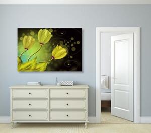Obraz květiny ze zlata - 60x40 cm