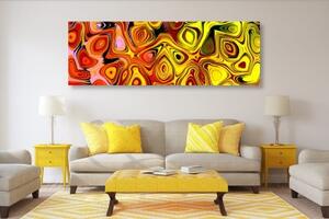 Obraz kreativní umění v odstínech červené a žluté - 150x50 cm