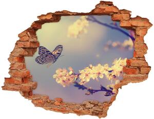 Fototapeta díra na zeď Květ višně a motýl nd-c-72331211