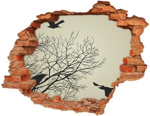 Díra 3D fototapeta na stěnu Vrány na stromě nd-c-72229851