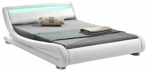 TEMPO Moderní postel s RGB LED osvětlením, bílá, 160x200, FILIDA