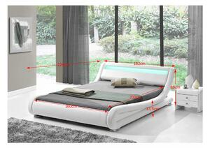 Tempo Kondela Moderní postel s RGB LED osvětlením, bílá, 160x200, FILIDA