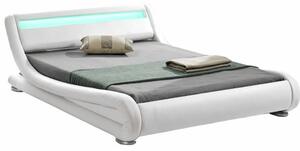 TEMPO Moderní postel s RGB LED osvětlením, bílá, 180x200, FILIDA