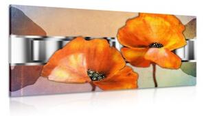 Obraz květiny v orientálním stylu - 100x50 cm