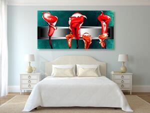 Obraz abstraktní červené kaly - 100x50 cm