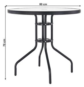 Tempo Kondela Jídelní stůl vhodný, černá ocel / temperované sklo, BORGEN TYP 2