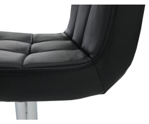 Barová židle KANDY NEW, černá ekokůže / chrom