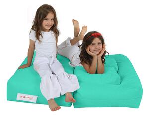 Atelier del Sofa Zahradní sedací vak Kids Double Seat Pouf - Turquoise, Tyrkysová