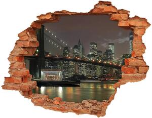 Fototapeta díra na zeď 3D New York noc nd-c-74924672