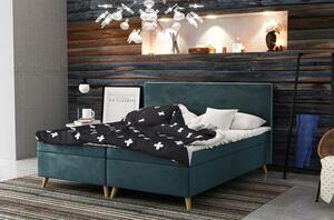 Čalouněná postel BLAIRE - 160x200, modrozelená