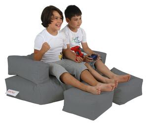 Atelier del Sofa Zahradní sedací vak Kids Double Seat Pouf - Fume, Kouřová