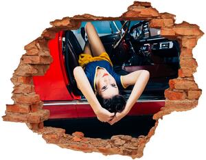 Fotoobraz díra na stěnu Žena v autě nd-c-75274635