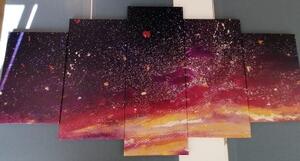 5-dílný obraz olejomalba nebes - 100x50 cm