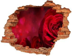 Samolepící díra Červená růže srdce nd-c-75608886