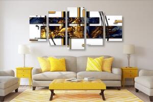 5-dílný obraz luxusní abstrakce - 100x50 cm