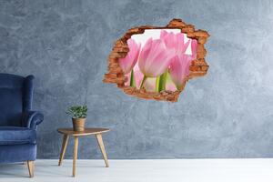 Samolepící díra nálepka Růžové tulipány nd-c-76775867