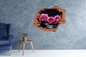 Samolepící díra na stěnu Růžové růže nd-c-77048055