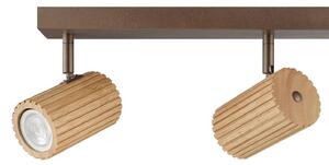 Brilliant Stropní světlo Lakewood, dřevo, délka 78 cm, 4 žárovky, stmívatelný, Světlé dřevo, Obývací pokoj / jídelna, Dřevo, Moderní