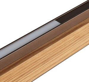 Brilliant LED závěsné světlo Arviso, dub, délka 127 cm, stmívatelné., stmívatelný, Světlé dřevo, Obývací pokoj / jídelna, Dřevo, Moderní
