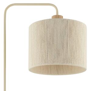 Brilliant Stojací lampa Arlo, béžová, textil/dřevo, výška 160 cm, E27, Krémová / jantar, Obývací pokoj / jídelna, Textil / tkanina / hedvábí, Moderní