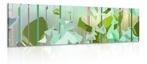 Obraz abstraktní listy z ráje - 150x50 cm