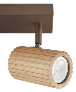Brilliant Stropní světlo Lakewood, dřevo, délka 31 cm, 2 žárovky, stmívatelný, Světlé dřevo, Obývací pokoj / jídelna, Dřevo, Moderní