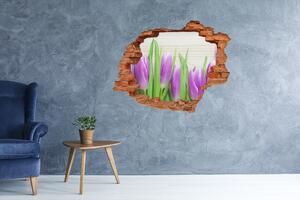 Samolepící díra nálepka Fialové tulipány nd-c-78755149