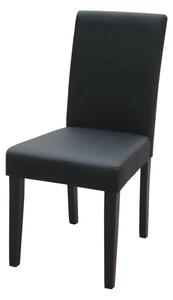 Jídelní židle KAMBI — PU kůže, masiv, černá