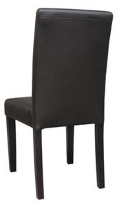 Jídelní židle KAMBI — PU kůže, masiv, hnědá