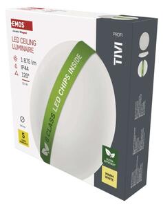EMOS LED přisazené svítidlo TIVI, B CLASS, kruhové bílé 12,5W, IP44, teplá bílá