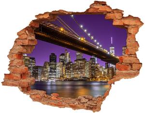 Fototapeta díra na zeď 3D Manhattan noc nd-c-81069964