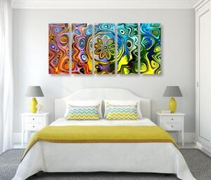 5-dílný obraz kreativní barevné umění - 100x50 cm