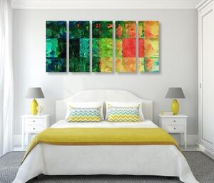 5-dílný obraz barevné výtvarné umění - 100x50 cm