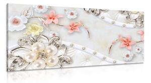 Obraz luxusní květinové šperky - 100x50 cm