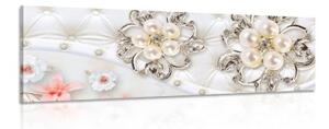 Obraz šperky s květinovým vzorem - 120x40 cm